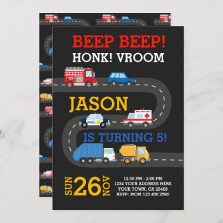 City Cars Einladung, 100% anpassbar Einladung