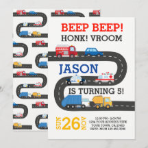 City Cars Einladung, 100% anpassbar