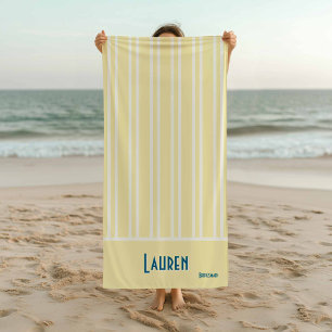 City Chic Soft Yellow Striped Bridesmaids Strandtuch