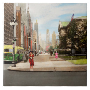 City - Chicago IL - The Magnificent Mile 1940 Fliese