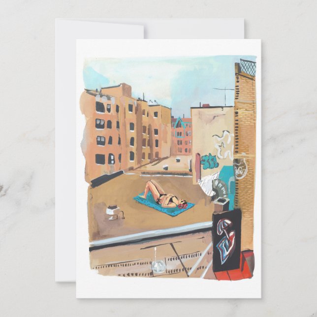 City Dach Beach Einladung (Vorderseite)