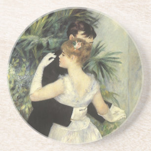 City Dance by Pierre Renoir, Vintage Kunst Sandstein Untersetzer