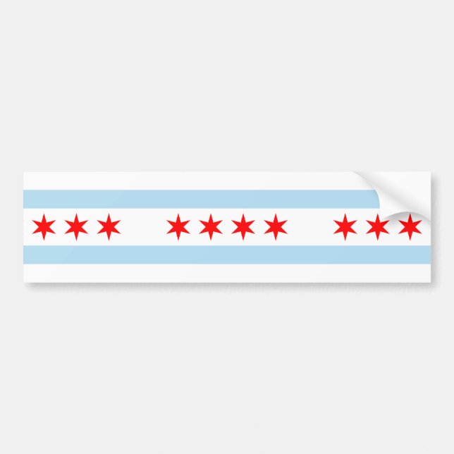 City Flag of Chicago (Illinois) Autoaufkleber (Vorne)