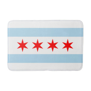 City Flag of Chicago (Illinois) Badematte