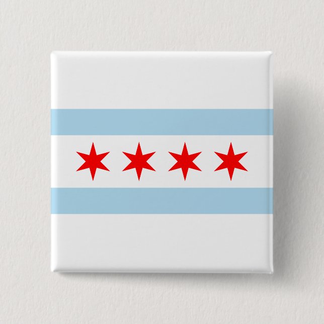 City Flag of Chicago (Illinois) Button (Vorderseite)