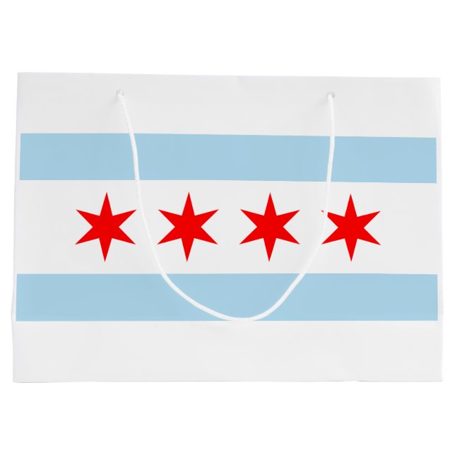 City Flag of Chicago (Illinois) Große Geschenktüte (Rückseite)