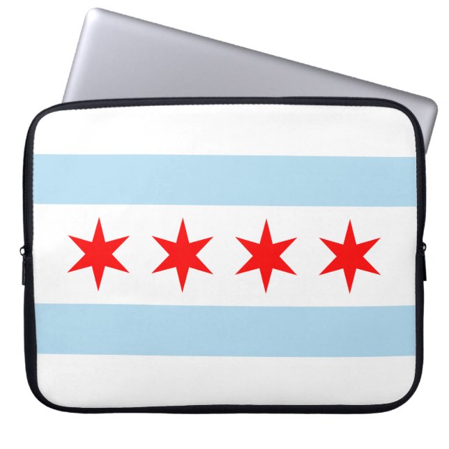 City Flag of Chicago (Illinois) Laptopschutzhülle (Vorderseite)