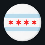 City Flag of Chicago (Illinois) Magnet<br><div class="desc">Dieses Design zeichnet sich durch die zivile Flagge von Chicago aus, die aus zwei hellblauen horizontalen Balken oder Streifen auf weißem Hintergrund besteht. Die Stadt Chicago, ist die bevölkerungsreichste Stadt im US-Staat Illinois und eine der bevölkerungsreichsten Städte in den Vereinigten Staaten; sie ist auch die bevölkerungsreichste Stadt im Mittleren Westen...</div>
