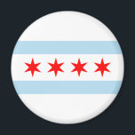 City Flag of Chicago (Illinois) Magnet<br><div class="desc">Dieses Design zeichnet sich durch die zivile Flagge von Chicago aus, die aus zwei hellblauen horizontalen Balken oder Streifen auf weißem Hintergrund besteht. Die Stadt Chicago, ist die bevölkerungsreichste Stadt im US-Staat Illinois und eine der bevölkerungsreichsten Städte in den Vereinigten Staaten; sie ist auch die bevölkerungsreichste Stadt im Mittleren Westen...</div>