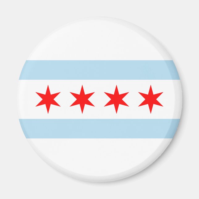 City Flag of Chicago (Illinois) Magnet (Vorne)