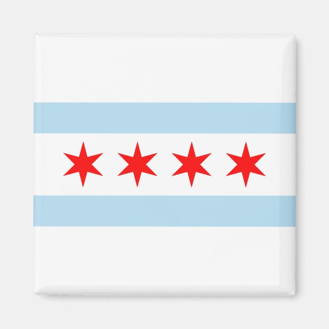City Flag of Chicago (Illinois) Magnet (Vorne)