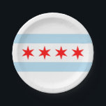 City Flag of Chicago (Illinois) Pappteller<br><div class="desc">Dieses Design zeichnet sich durch die zivile Flagge von Chicago aus, die aus zwei hellblauen horizontalen Balken oder Streifen auf weißem Hintergrund besteht. Die Stadt Chicago, ist die bevölkerungsreichste Stadt im US-Staat Illinois und eine der bevölkerungsreichsten Städte in den Vereinigten Staaten; sie ist auch die bevölkerungsreichste Stadt im Mittleren Westen...</div>