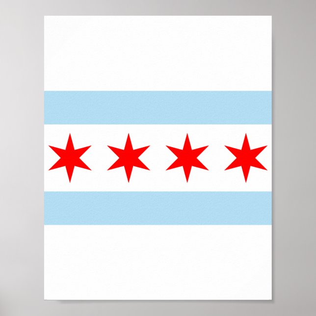 City Flag of Chicago (Illinois) Poster (Vorne)