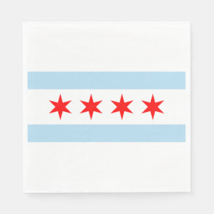 City Flag of Chicago (Illinois) Serviette