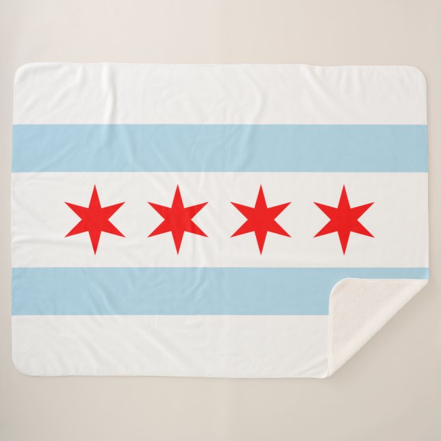 City Flag of Chicago (Illinois) Sherpadecke (Vorderseite (Horizontal))