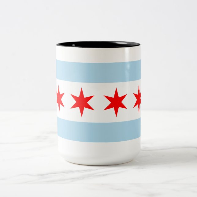 City Flag of Chicago (Illinois) Zweifarbige Tasse (Mittel)