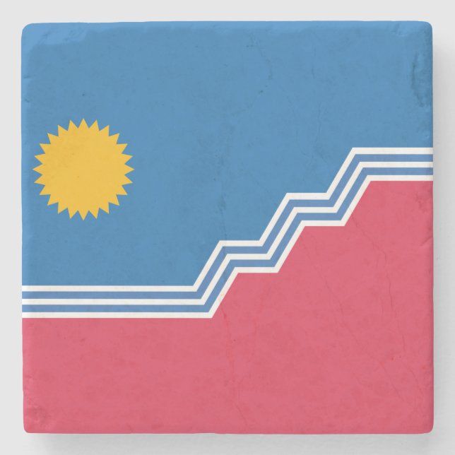 City Flag of Sioux Falls (South Dakota) Steinuntersetzer (Vorderseite)