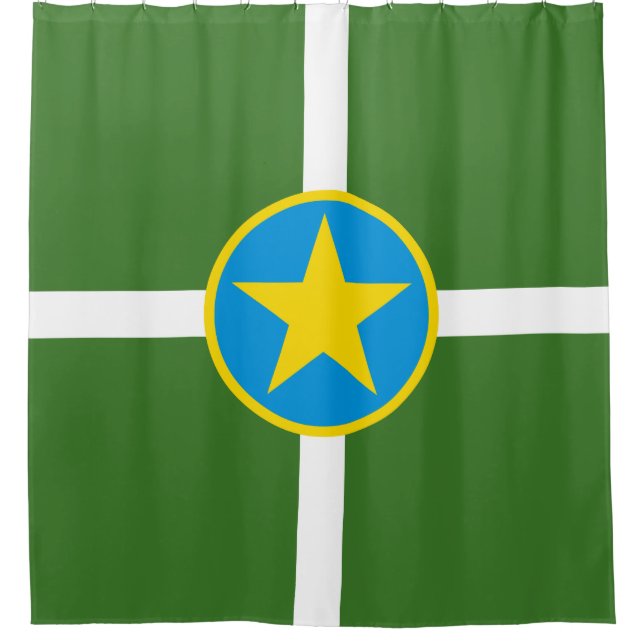 City Flag von Jackson (Mississippi) Duschvorhang (Vorderseite)