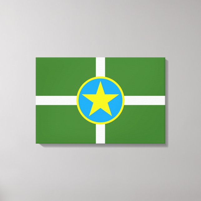 City Flag von Jackson (Mississippi) Leinwanddruck (Vorderseite)