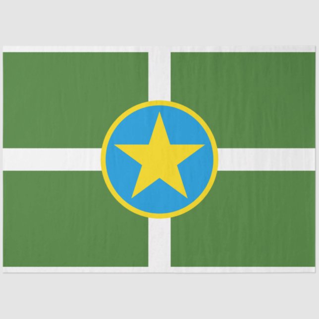 City Flag von Jackson (Mississippi) Seidenpapier (Vorderseite)