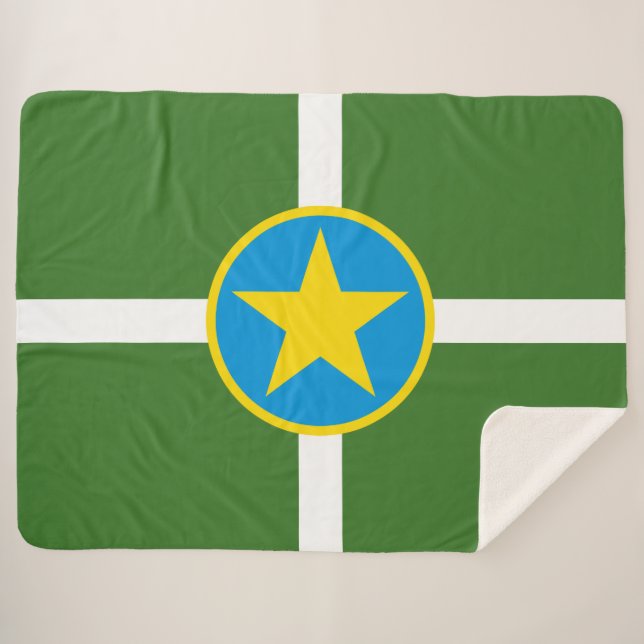 City Flag von Jackson (Mississippi) Sherpadecke (Vorderseite (Horizontal))