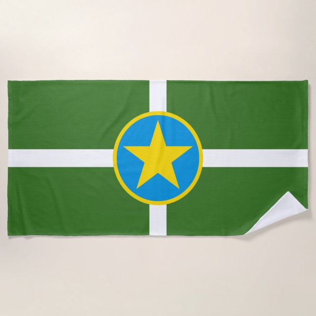 City Flag von Jackson (Mississippi) Strandtuch (Vorderseite)