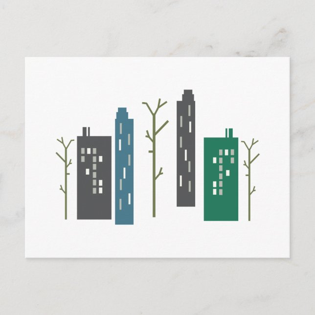 City Gebäude Postkarte (Vorderseite)