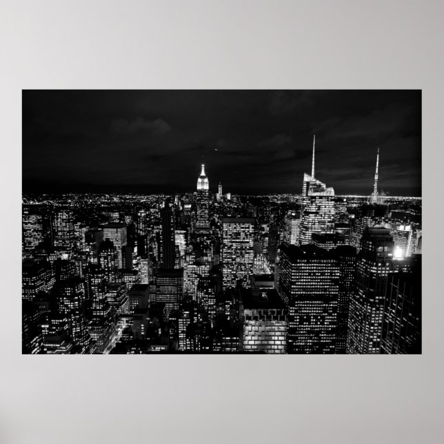 CITY GEBÄUDE WÄHREND DES NACHT-ZEIT-FOTOS POSTER (Vorne)