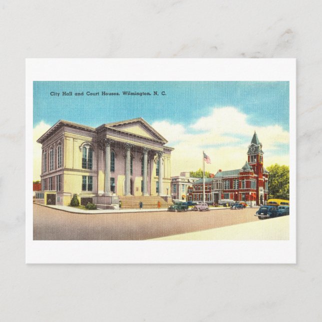 City Hall and Court Houses, Wilmington, NC Postkarte (Vorderseite)