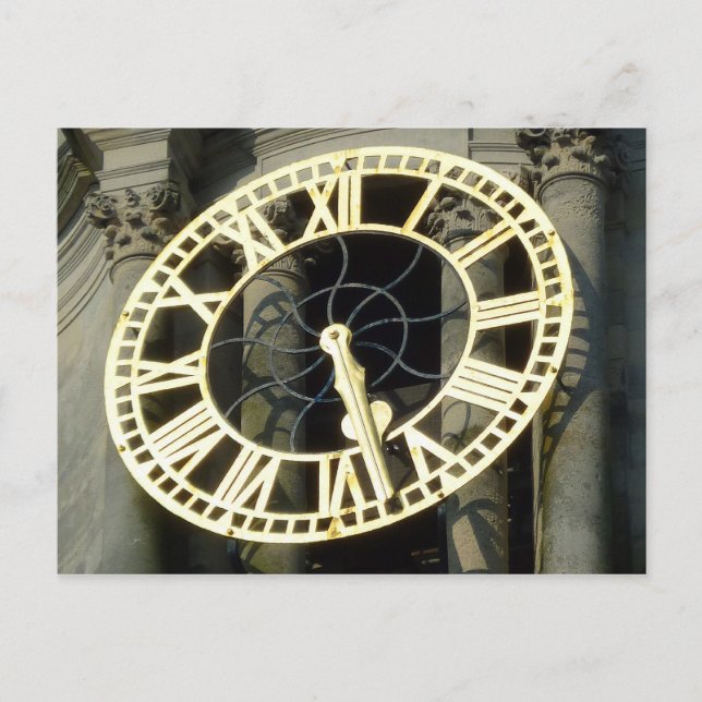 City Hall Clock. Cardiff, Wales, Vereinigtes König Postkarte (Vorderseite)