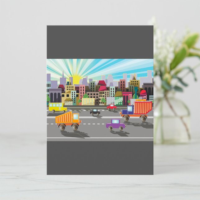 City Highway Cityscape und Verkehr Einladung (Von Creator hochgeladen)