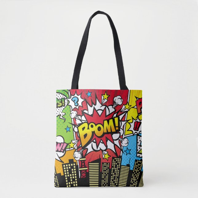 City-Hintergrundmaterial mit Comic Art Spee (Vorderseite)
