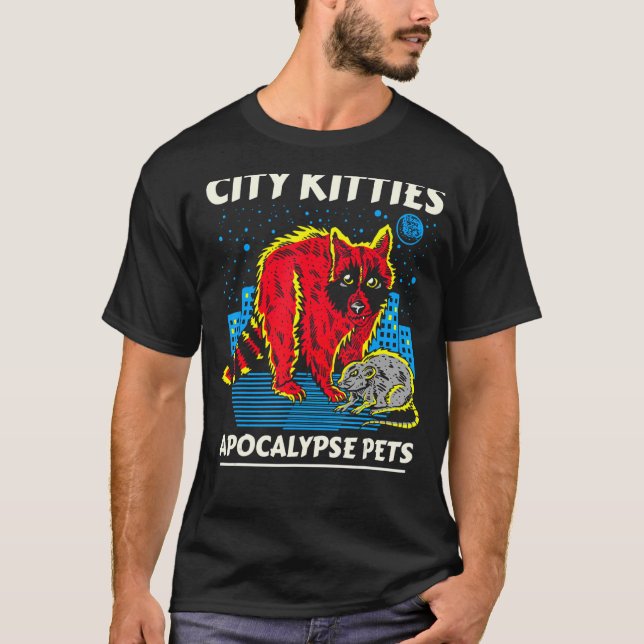 City Kätzchens Apokalypse Raccoon Opossum-Klasse T-Shirt (Vorderseite)