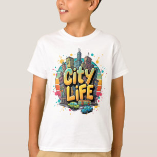 City Life - Vibes - Vibranding Urban Skyline & Str T-Shirt