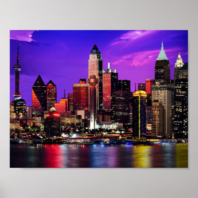 City Lights Night Sky Pastiche Poster (Vorne)