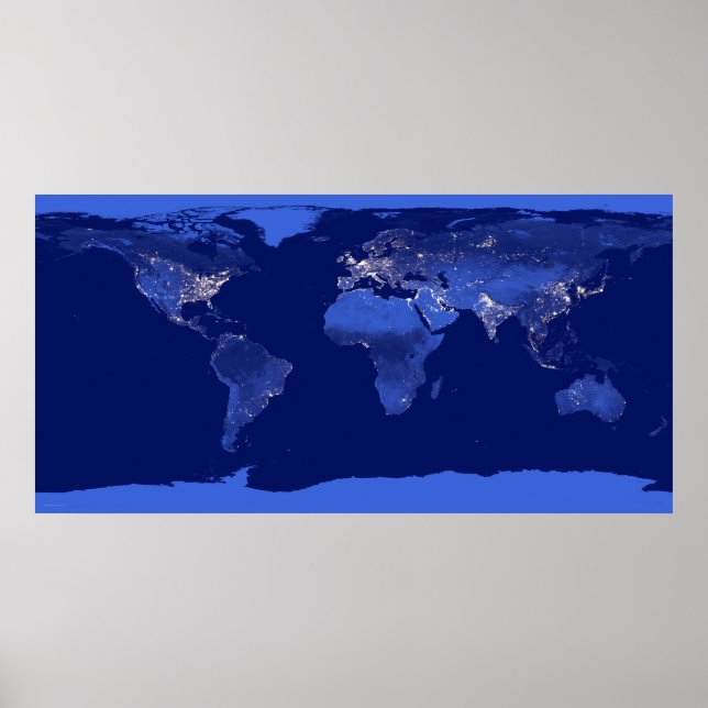 City Lights of the World Satellite Poster Map (Vorne)