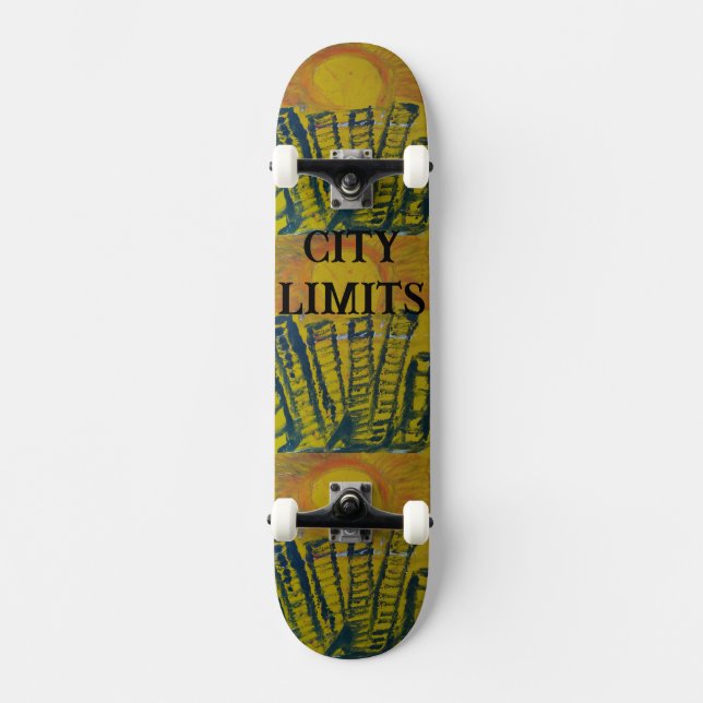 CITY LIMITS SKATEBOARD DESIGN VON PAULA REILLY. (Vorderseite)