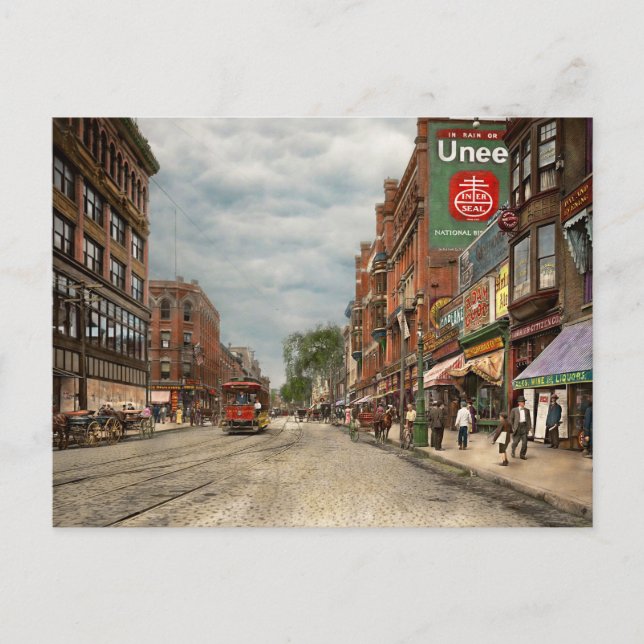 City - Lowell MA - Ein Damm gutes Unternehmen 1908 Postkarte (Vorderseite)