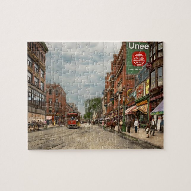 City - Lowell MA - Ein Damm gutes Unternehmen 1908 Puzzle (Horizontal)