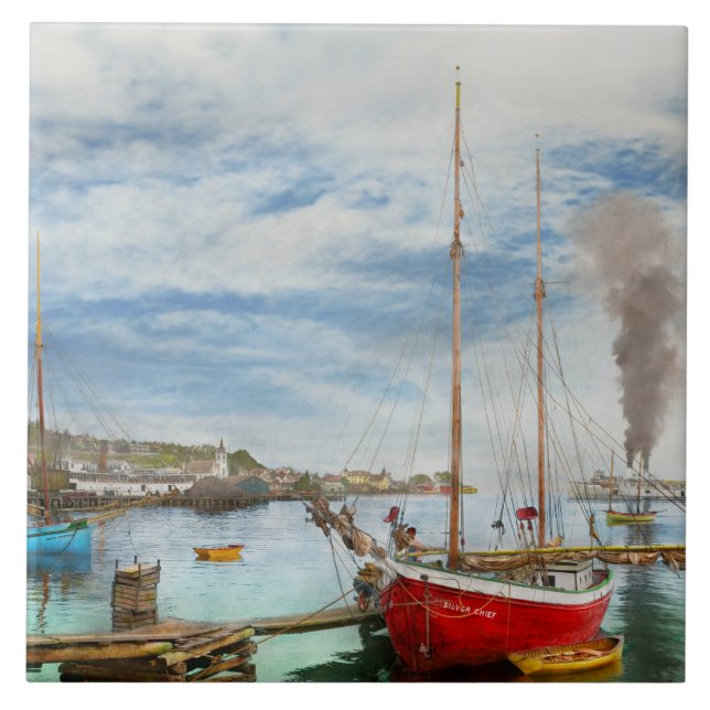 City - Mackinac Island MI - Nautical Typ 1906 Fliese (Vorderseite)