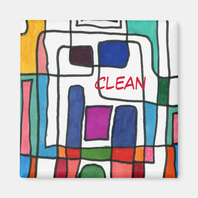 "City Map" Abstract Dishwasher Status Magnet (Vorne)