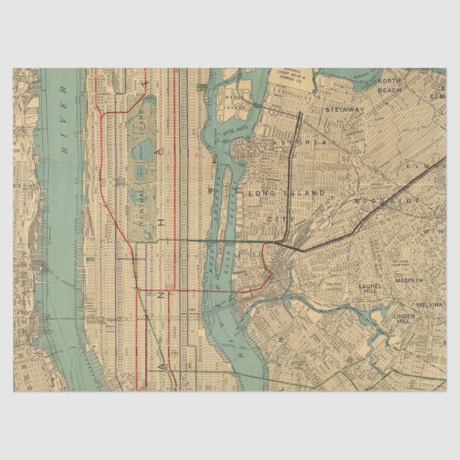 City Map Design 5 Seidenpapier (Vorderseite)