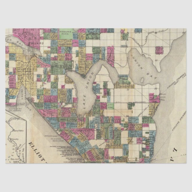 City Map Design 9 Seidenpapier (Vorderseite)