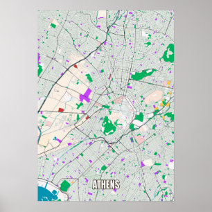 City Map OF Athens, Greece Poster