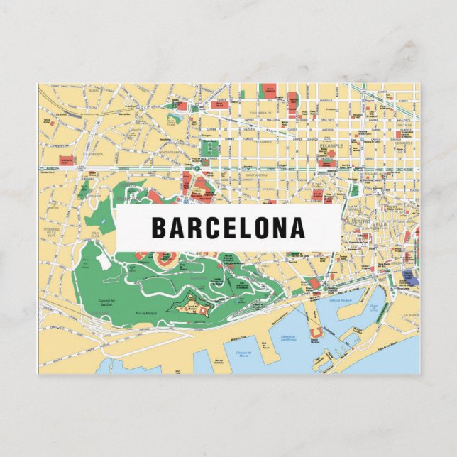 CITY MAP POSTCARDS Filme in Barcelona Postkarte (Vorderseite)