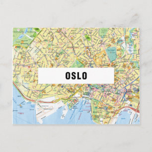 CITY MAP POSTCARDS FILO Oslo Postkarte