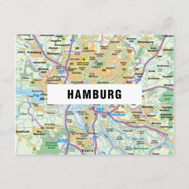 CITY MAP POSTCARDS in Hamburg Postkarte (Vorderseite)