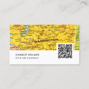 City Map Travel Agency Business Card QR-Code Visitenkarte