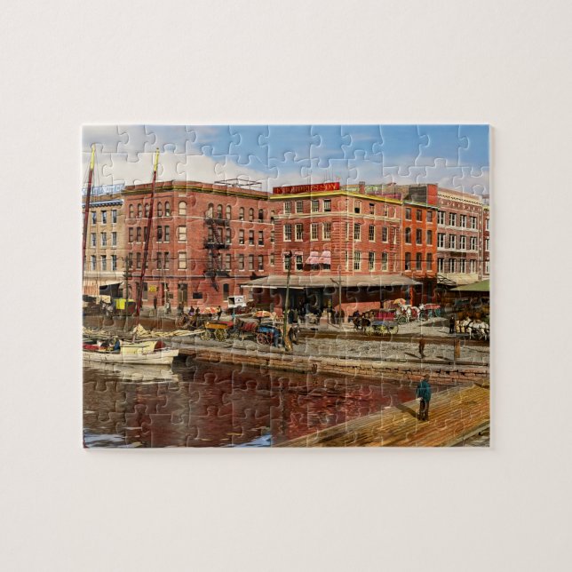 City - MD - Pratt St - The Business District 1906 Puzzle (Horizontal)