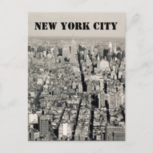 City new york b&w postkarte